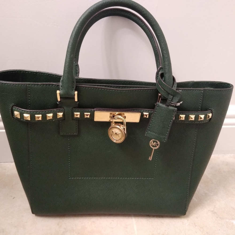 Michael Kors Hamilton Traveler Satchel Medium Hunter Green